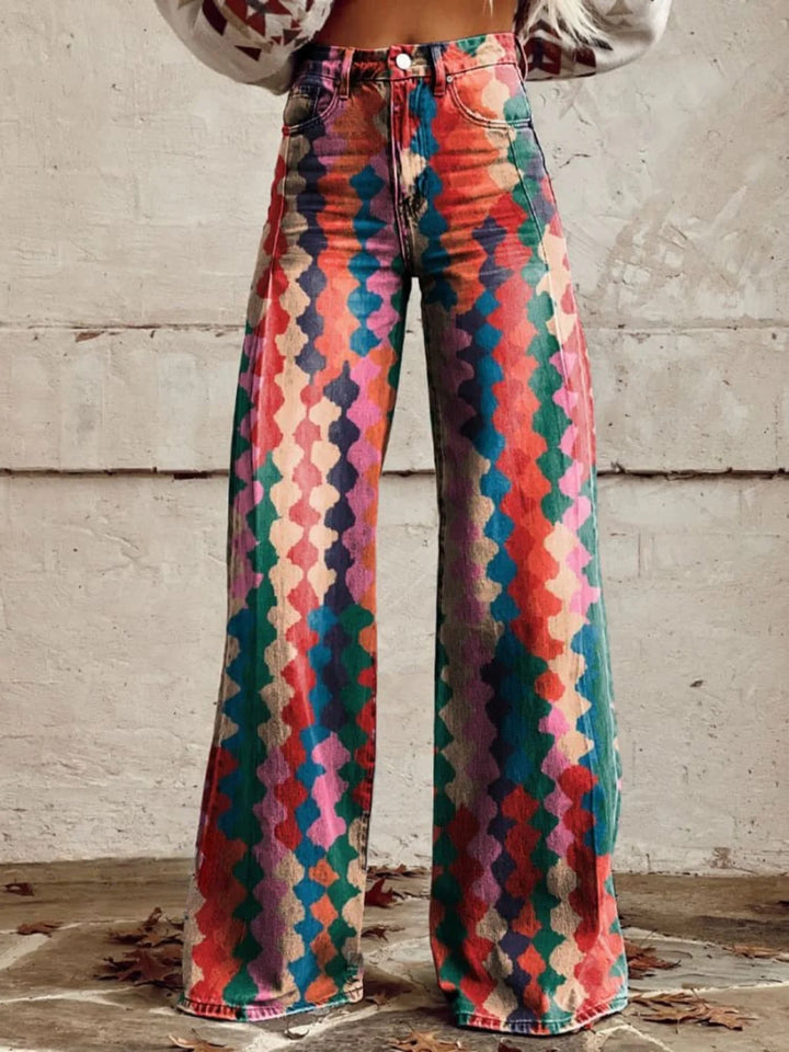 April | Retro wide-leg Chevron pants