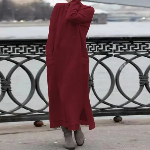 Eva™ | Long wool-cotton dress