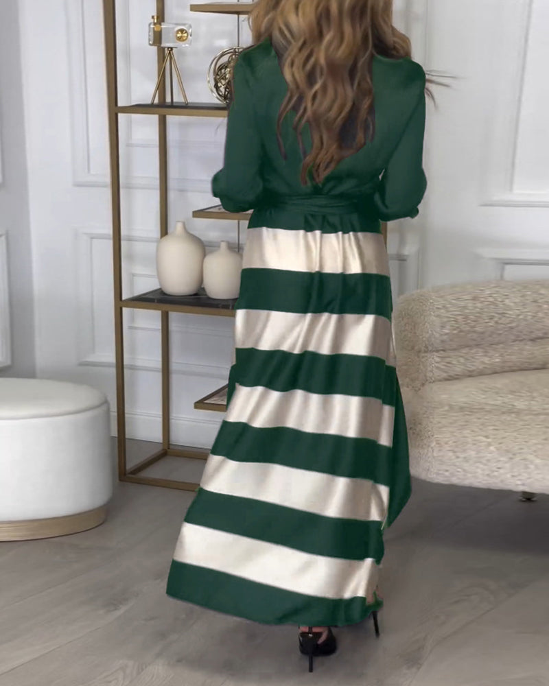 Allison - Striped Elegance Dress