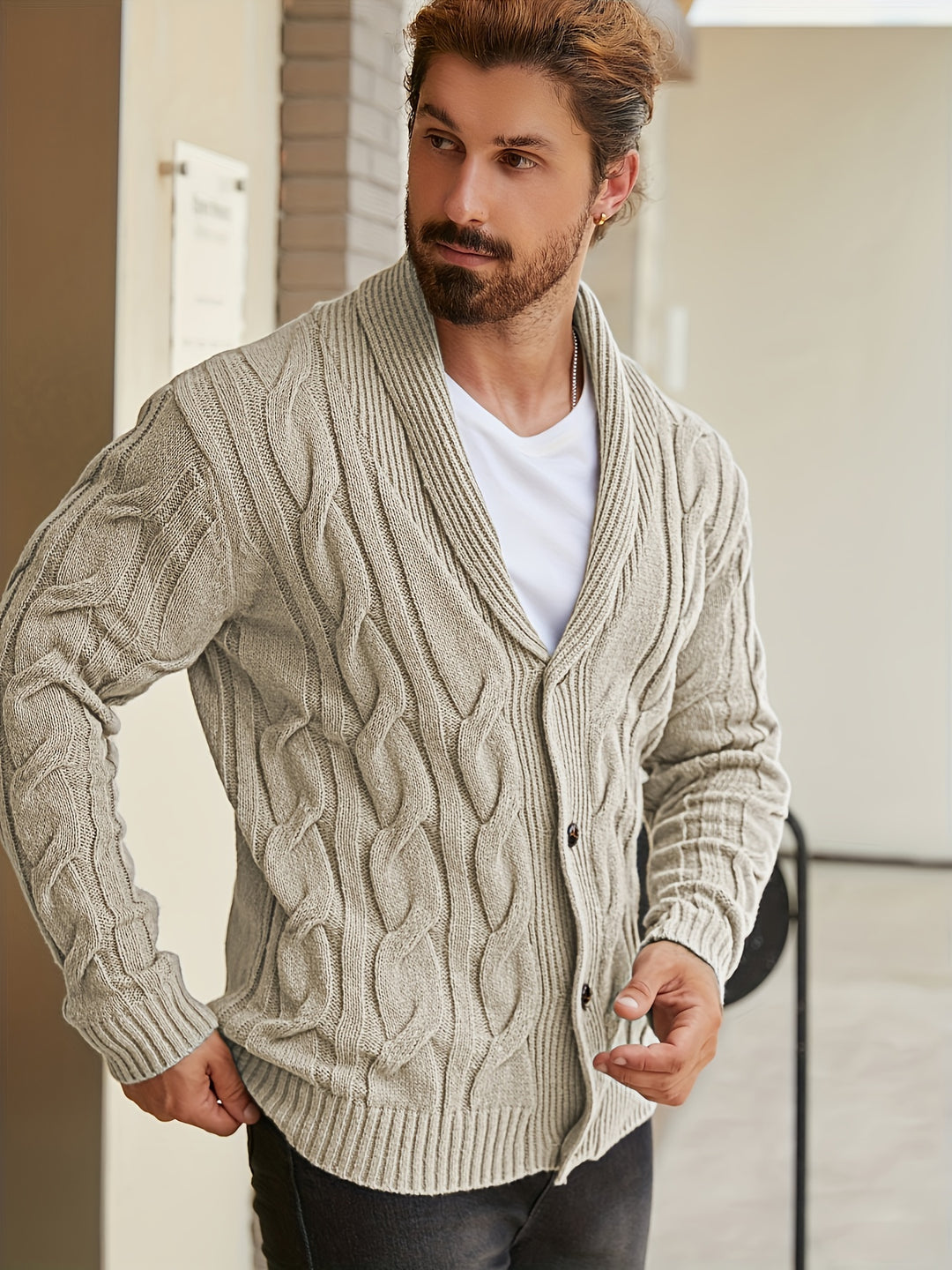 Blake | Stylish Geometric Knit Cardigan Sweater