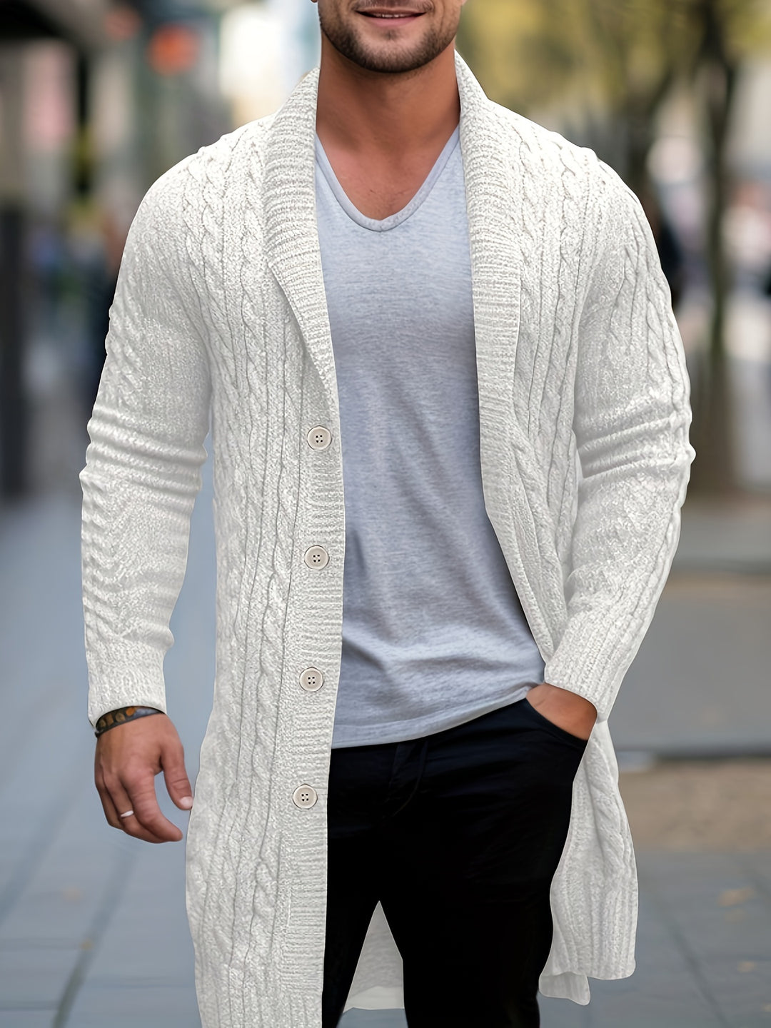 Levi | Textured Knit Cardigan Sweater