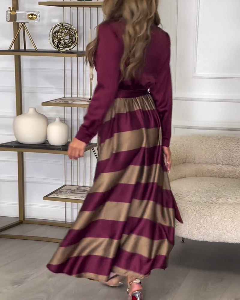 Allison - Striped Elegance Dress