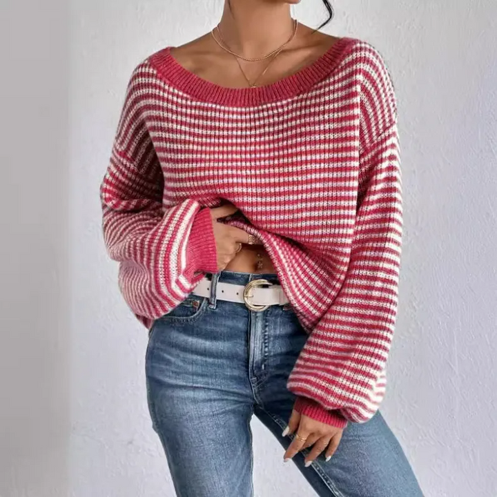 Mireille™ Cozy Striped Knit Sweater