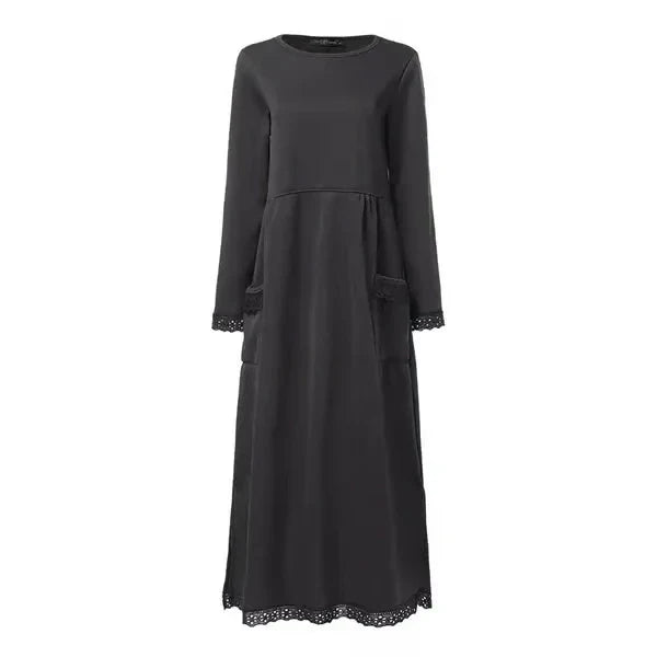 Eva™ | Long wool-cotton dress