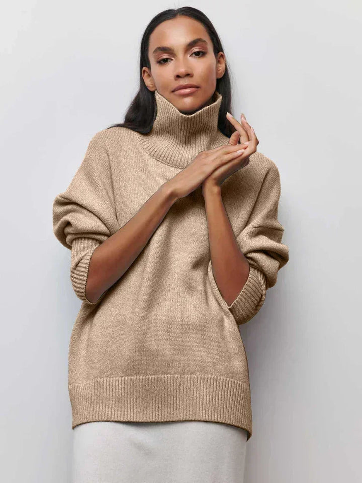 Renee™ - Relaxed Turtleneck Knit Sweater