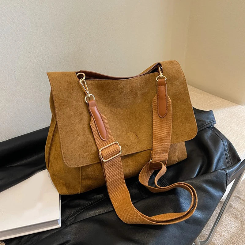 Taryn™ | Vintage suede shoulder bag