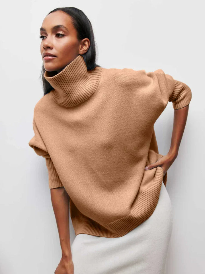 Renee™ - Relaxed Turtleneck Knit Sweater