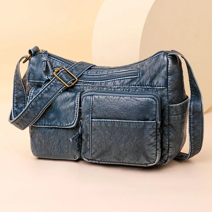 Henriette | Vintage leather shoulder bag with multiple compartments