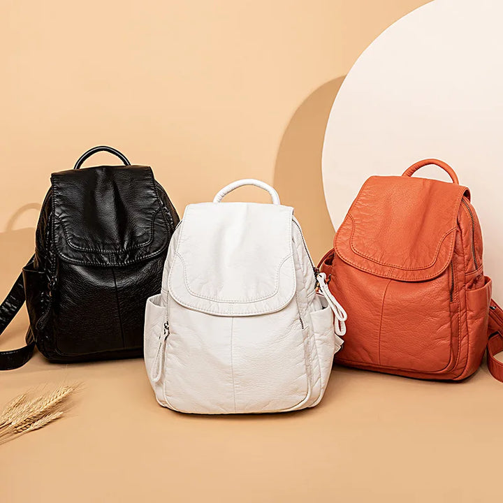 Chantal | Backpack in washed leather