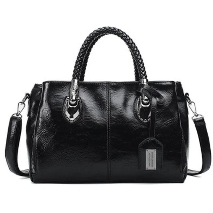 Noelle | Elegant leather handbag with braided handle