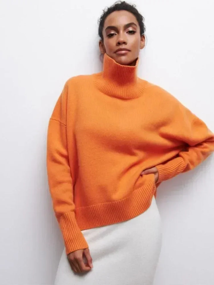 Renee™ - Relaxed Turtleneck Knit Sweater