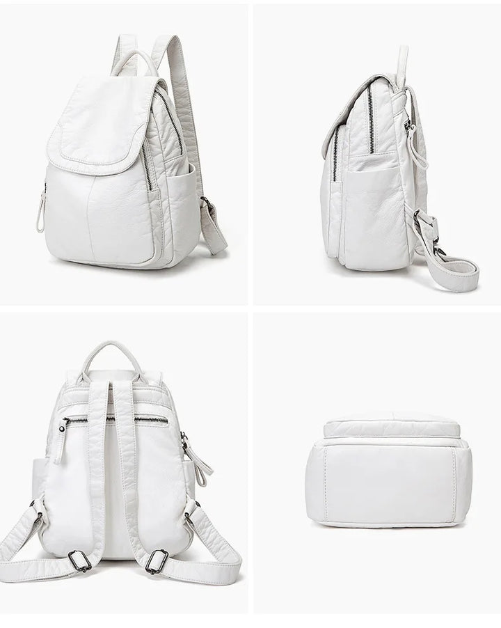 Chantal | Backpack in washed leather