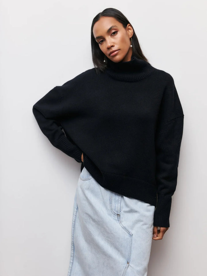 Renee™ - Relaxed Turtleneck Knit Sweater