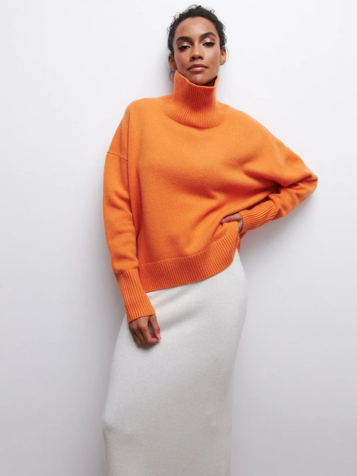 Renee™ - Relaxed Turtleneck Knit Sweater