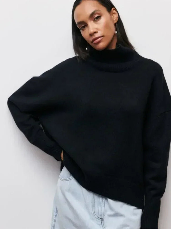 Renee™ - Relaxed Turtleneck Knit Sweater