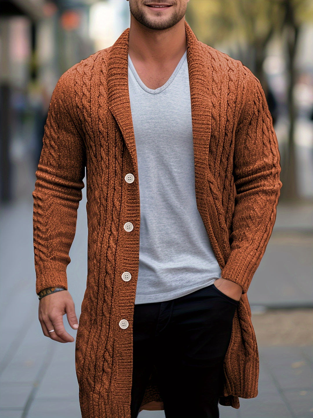 Levi | Textured Knit Cardigan Sweater