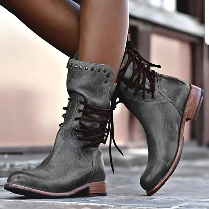 Michaela - Leather boots with laces