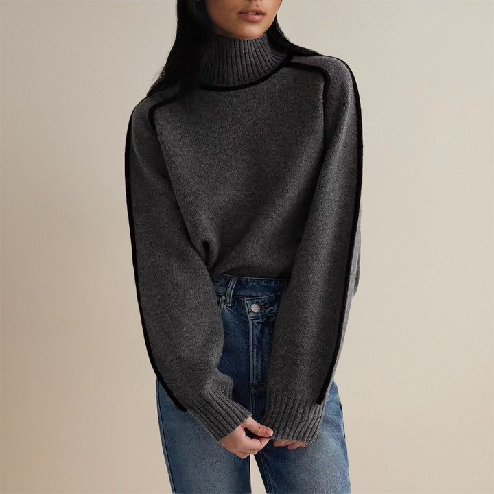 Corina | Luxurious Turtleneck Sweater with Contrast Details