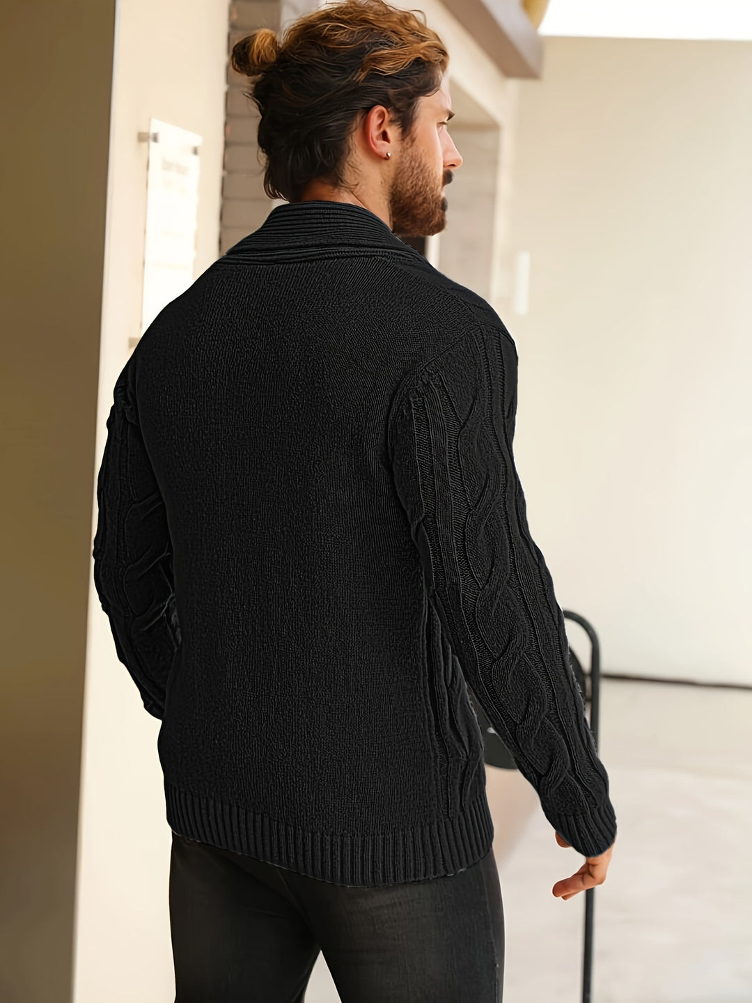 Blake | Stylish Geometric Knit Cardigan Sweater