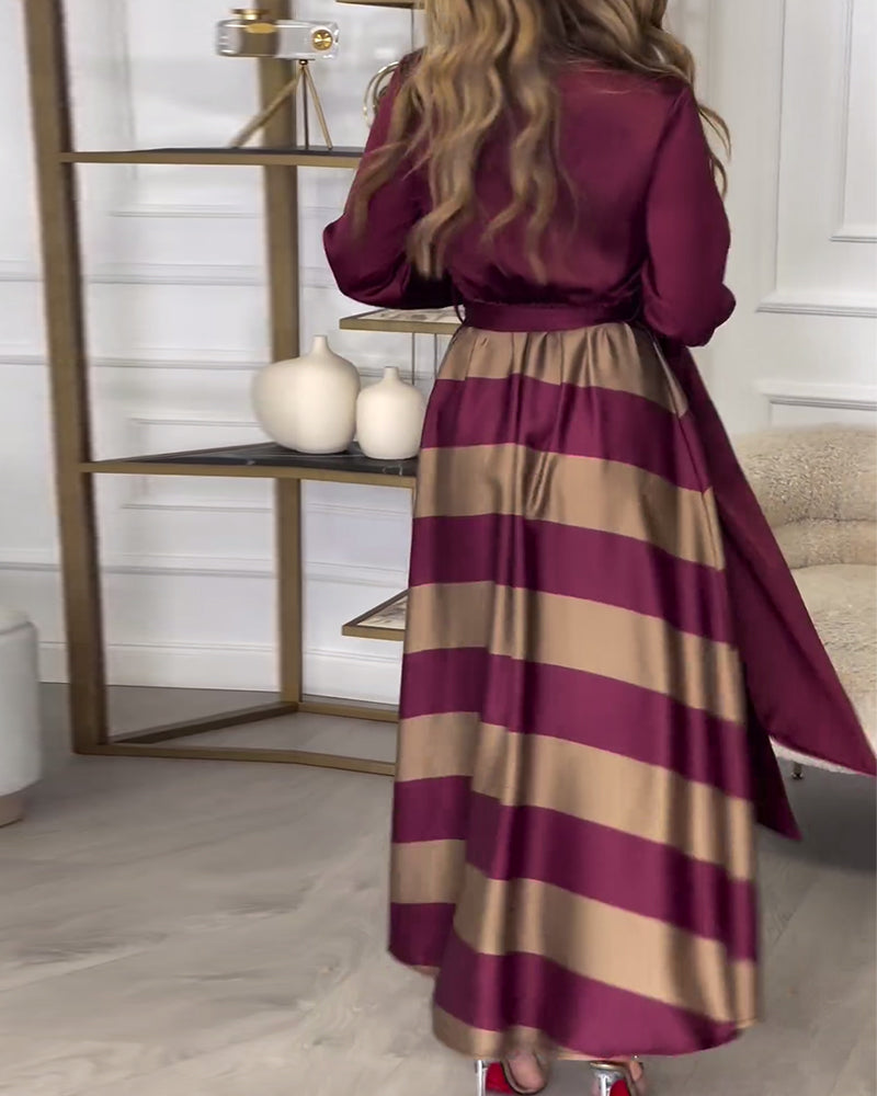 Allison - Striped Elegance Dress