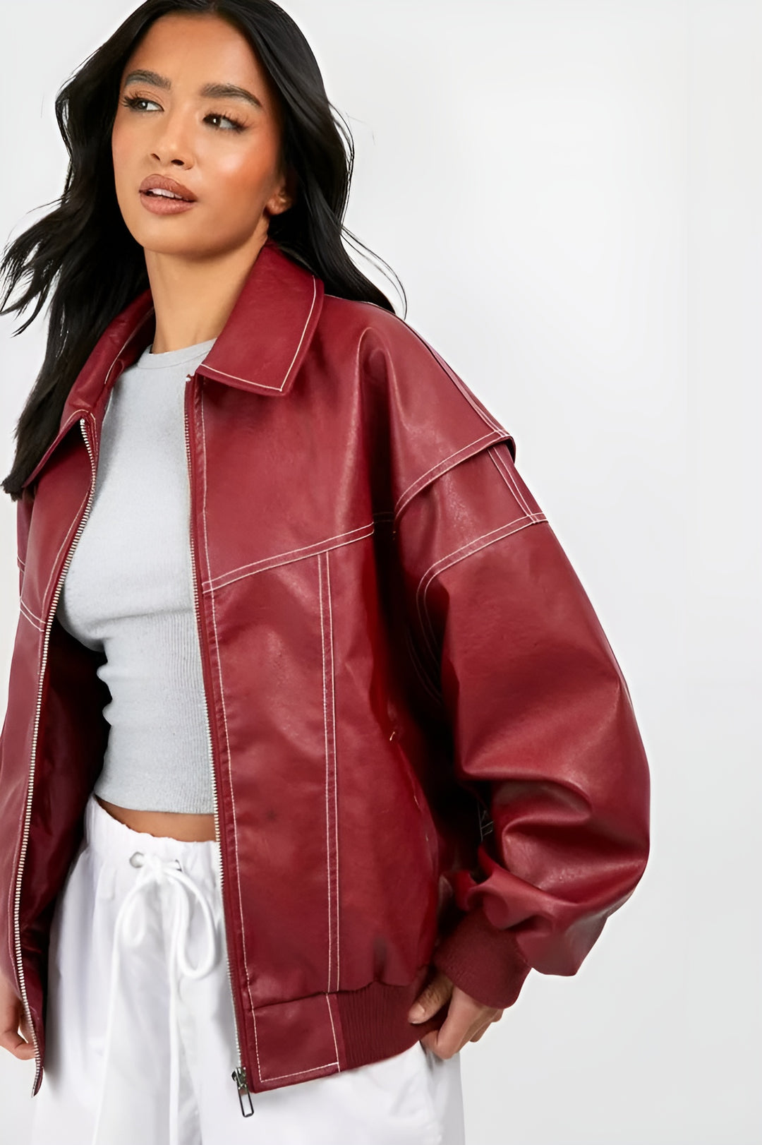 Sadie - Oversized leather jacket