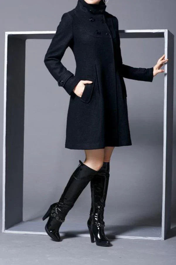 Giselle™ | Elegant wool hooded coat