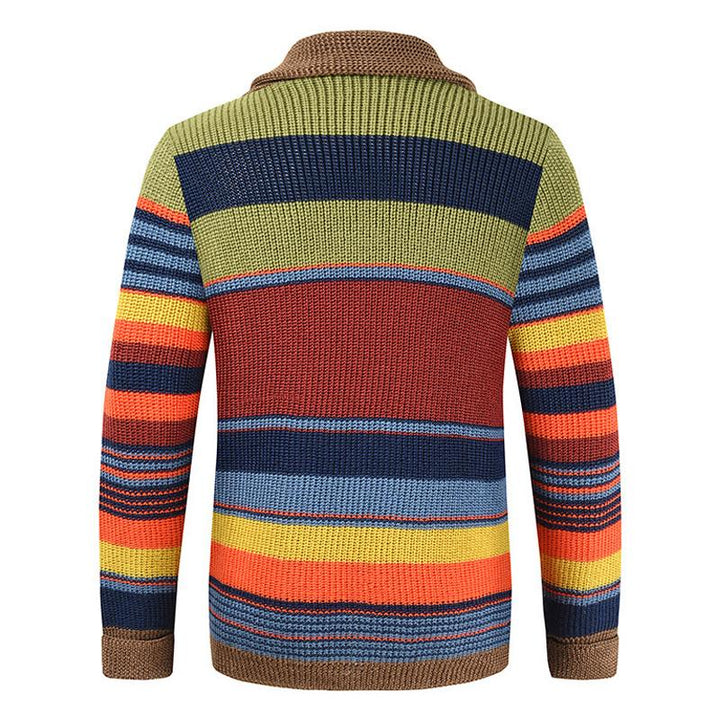 Emmett - Men's Colorblock Lapel Sweater Jacket