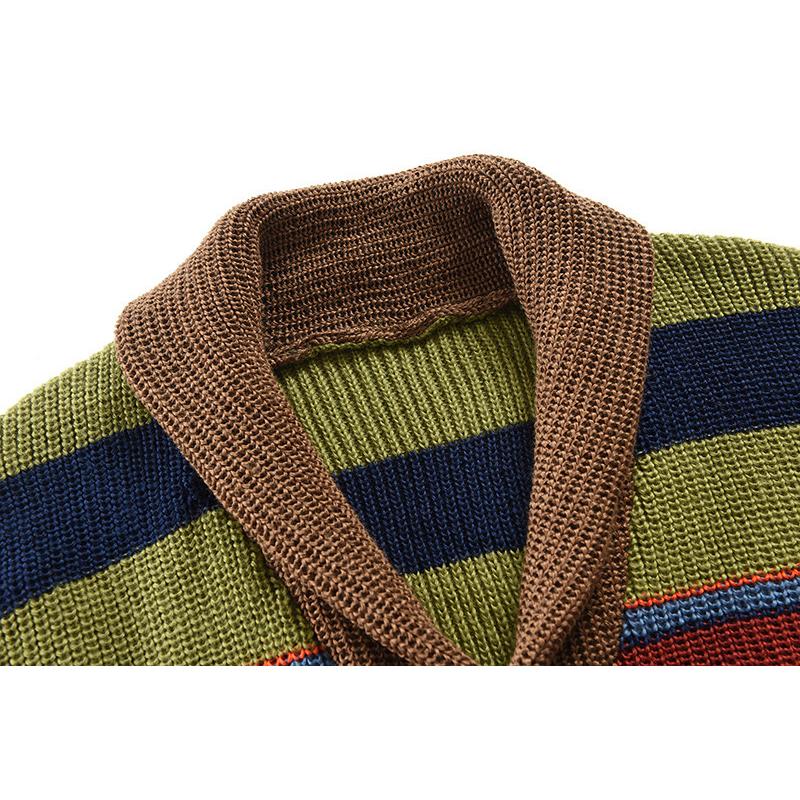 Emmett - Men's Colorblock Lapel Sweater Jacket