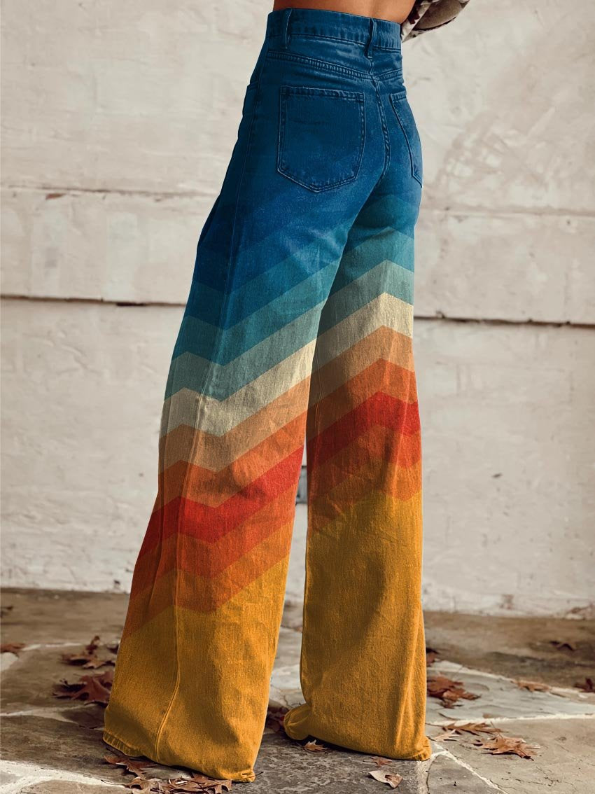 April | Retro wide-leg Chevron pants