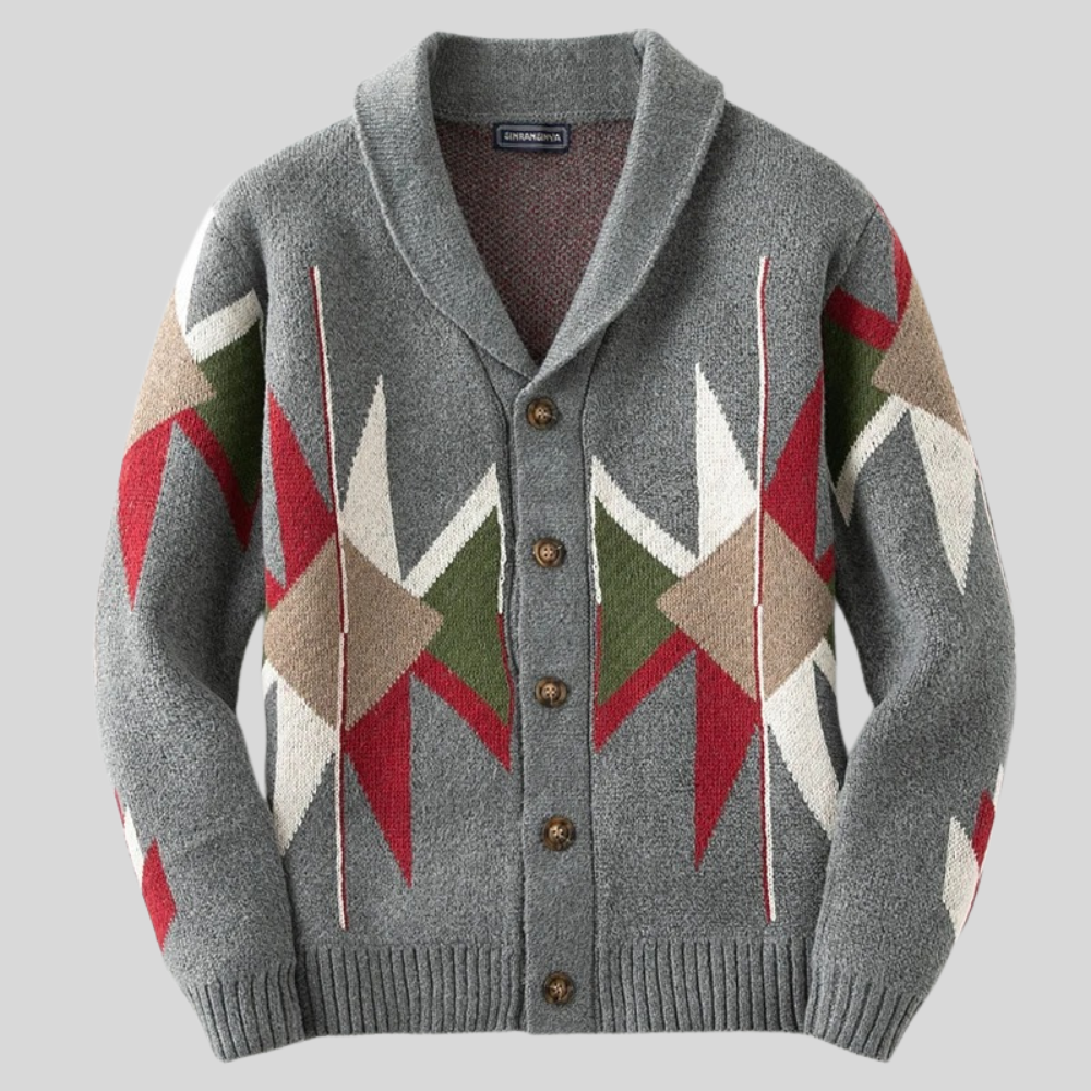 Colton - Jacquard Wool Cardigan