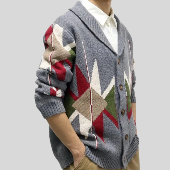 Colton - Jacquard Wool Cardigan