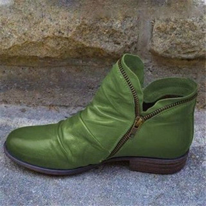 Nora | Leather boots with zipper